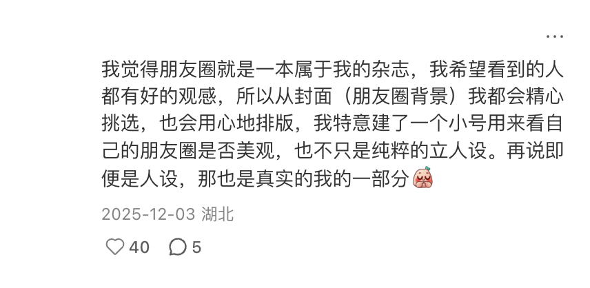 朋友圈就是我的杂志：精心编排的社交人设
