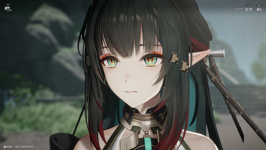 庄方宜角色特写，显示精灵耳与发间短剑