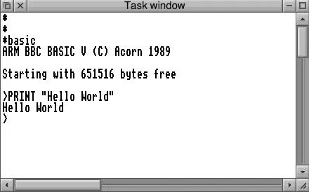 RISC OS任务窗口运行BBC BASIC