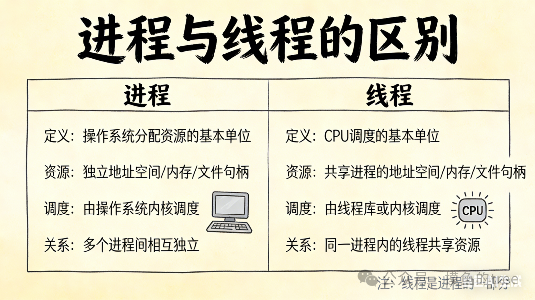 进程与线程区别对比图