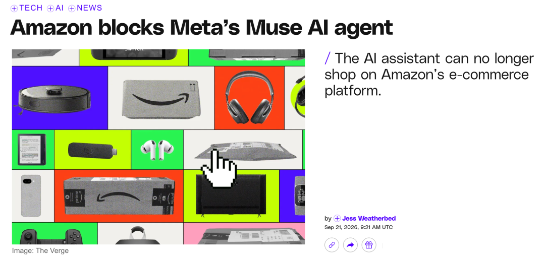 The Verge报道:亚马逊阻止Muse AI购物