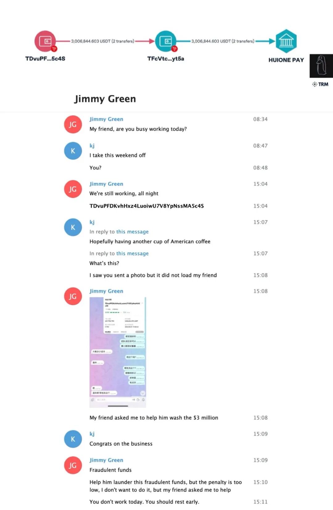 Huione Pay 热钱包 300 万 USDT 资金流向