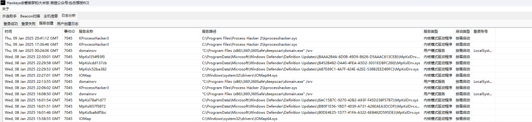 Hawkeye 服务创建日志分析界面