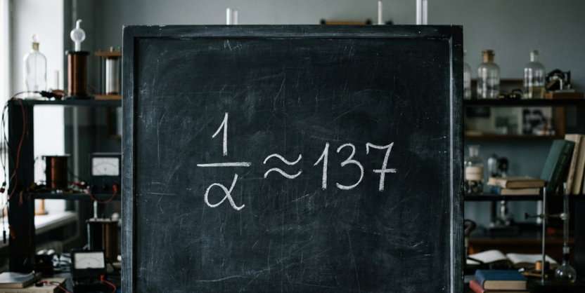 黑板上的1/α ≈ 137公式