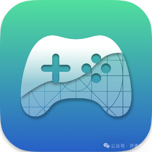 PlayCover项目图标，蓝绿渐变色背景上有一个游戏手柄剪影