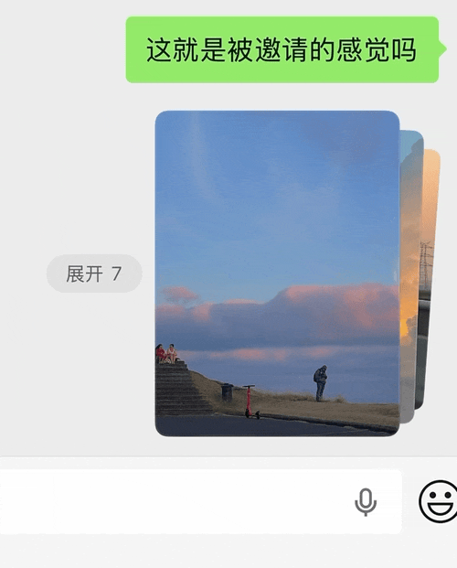 聊天界面截图：展开后的多张图片预览