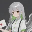 动漫插画:银发少女手持红色印章信封