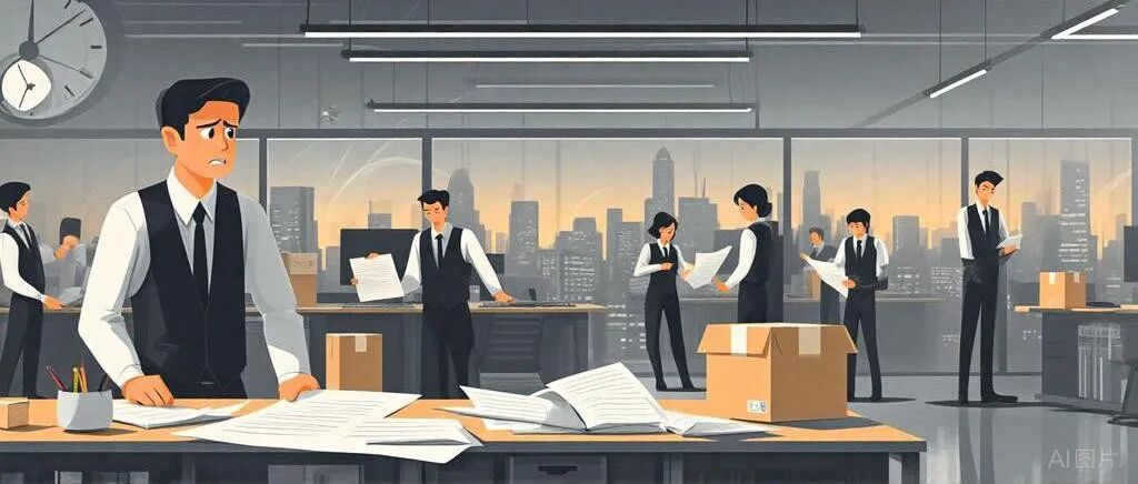 办公室焦虑氛围插画