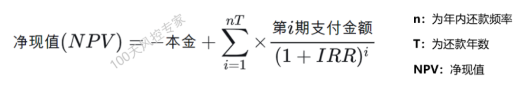IRR净现值计算公式