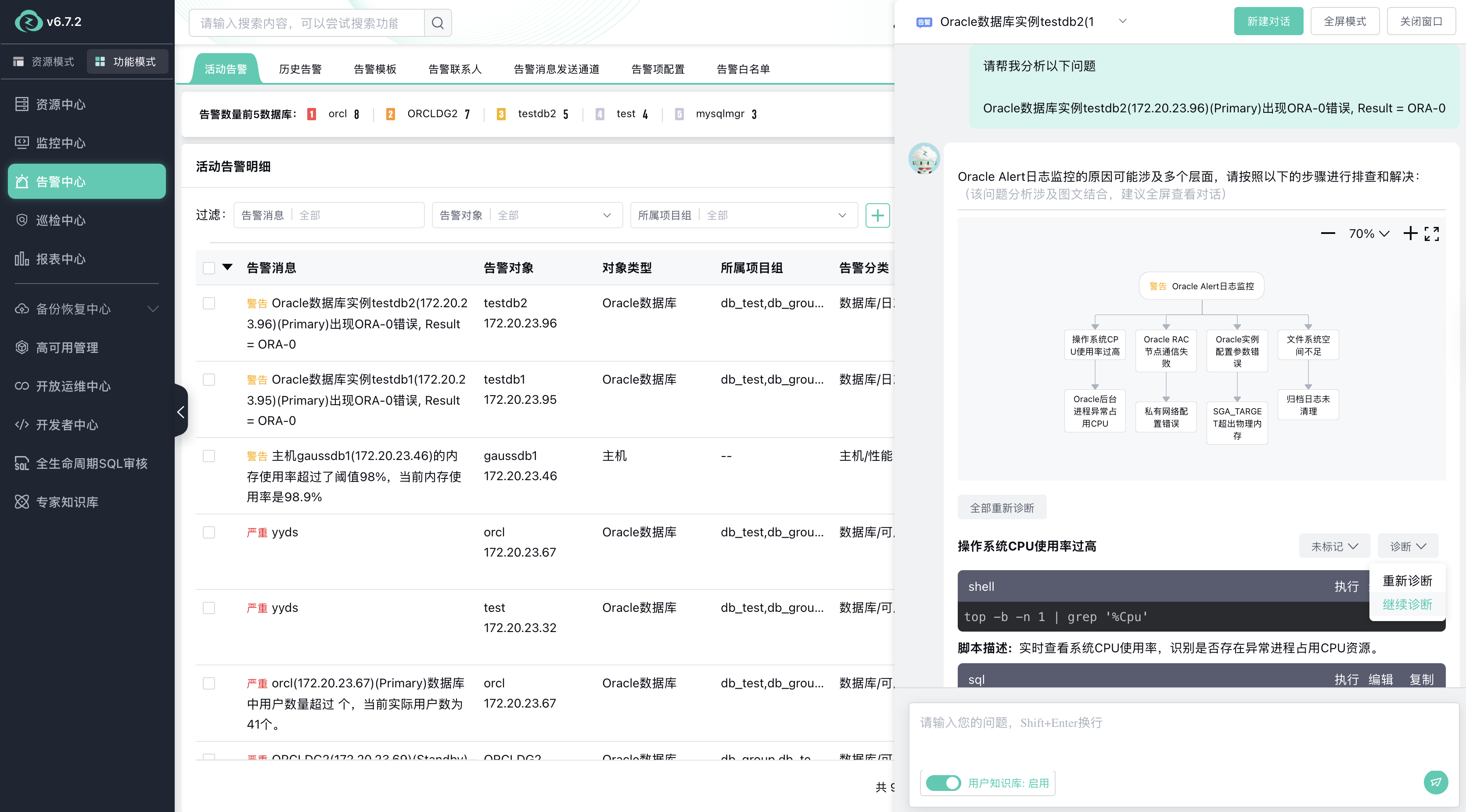活动告警明细界面
