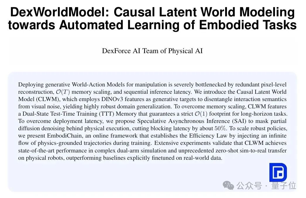 DexWorldModel论文标题页