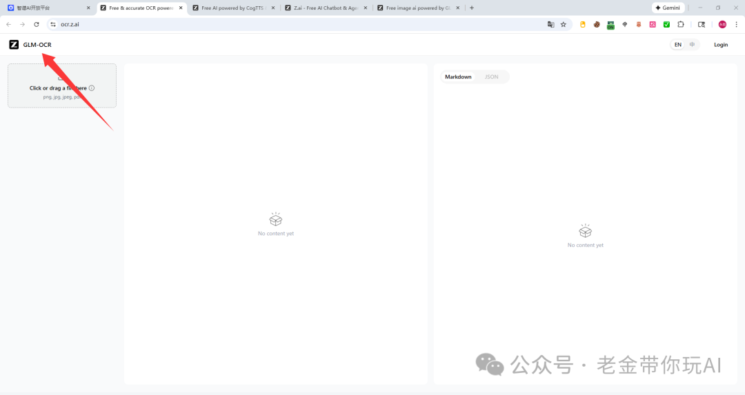 GLM-OCR在线工具界面