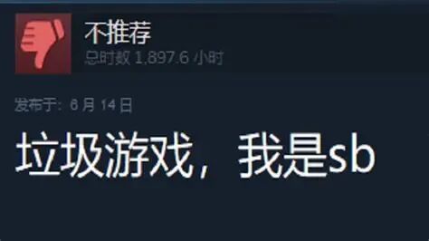 Steam差评截图：“垃圾游戏，我是sb”
