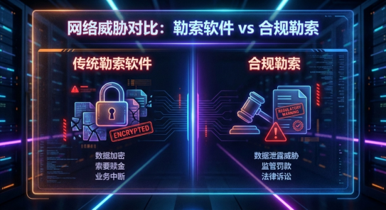 传统勒索软件与合规勒索对比图