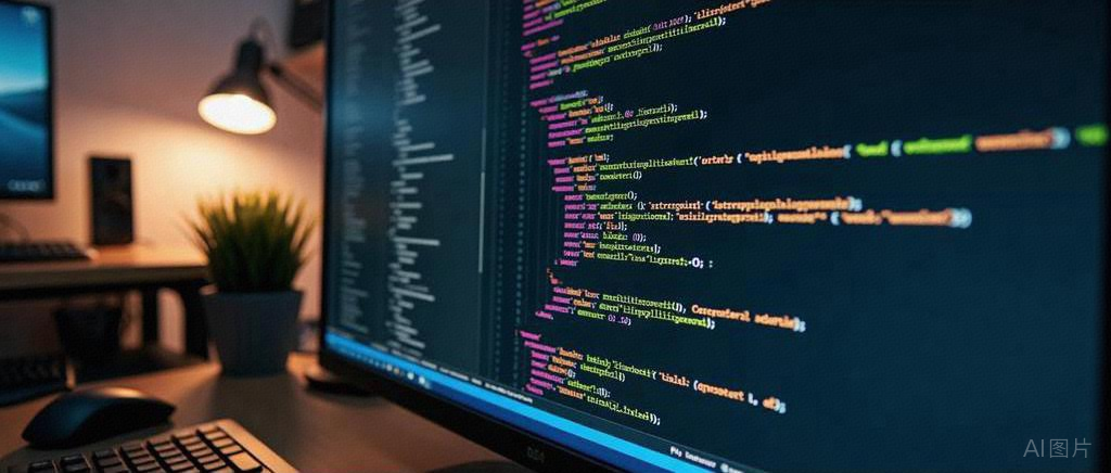 程序员桌面显示器展示 Linux 内核代码开发环境