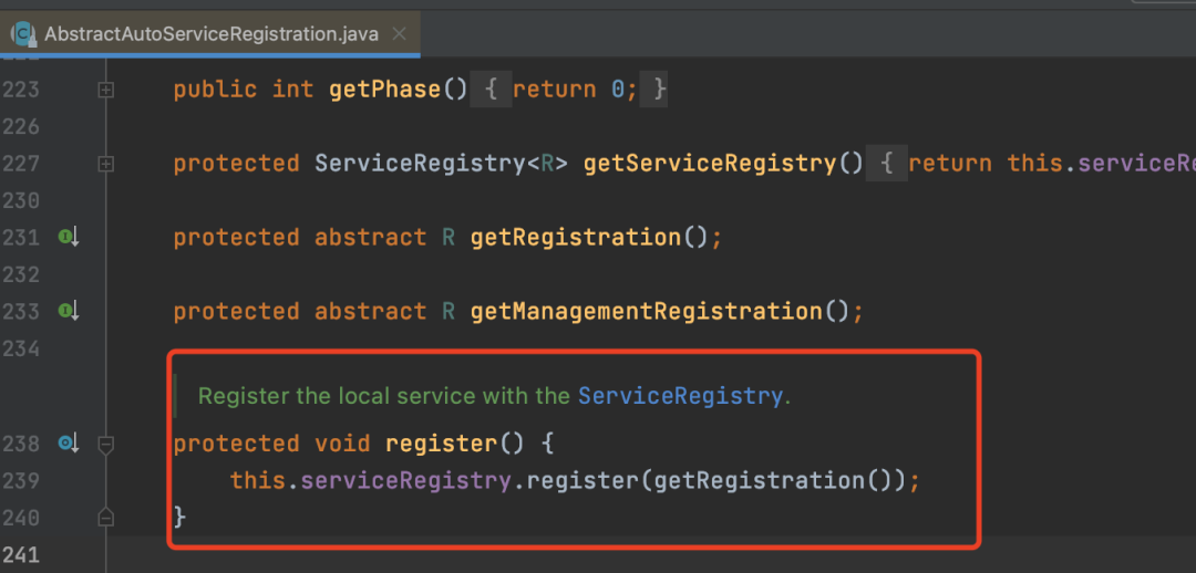 AbstractAutoServiceRegistration中的注册方法
