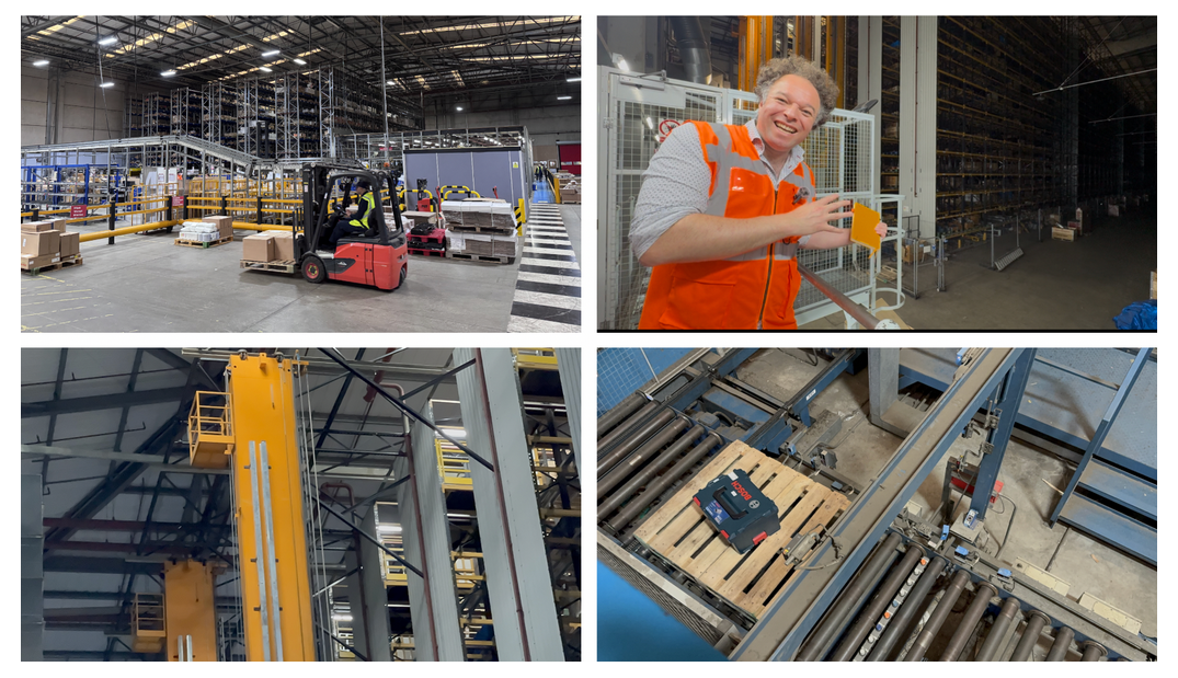 现代化仓库的多个作业场景拼图