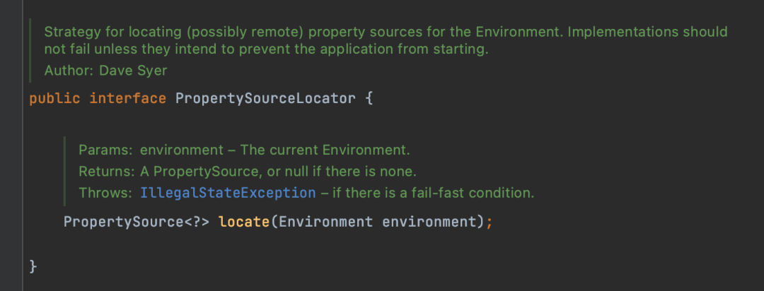 PropertySourceLocator接口定义