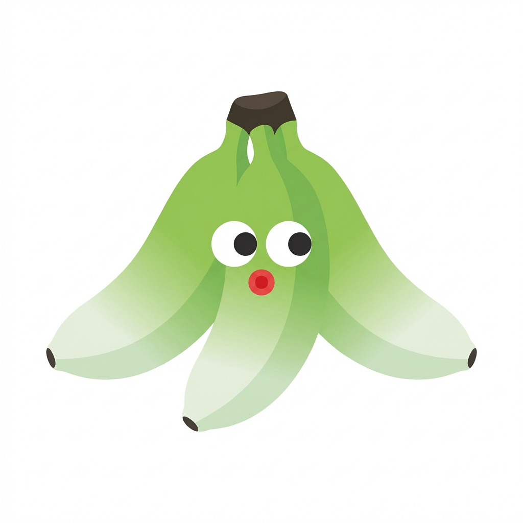 绿色卡通香蕉表情惊讶