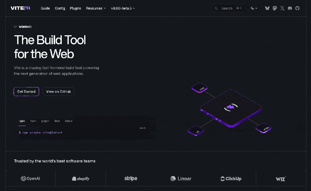 Vite 新版官网页面预览