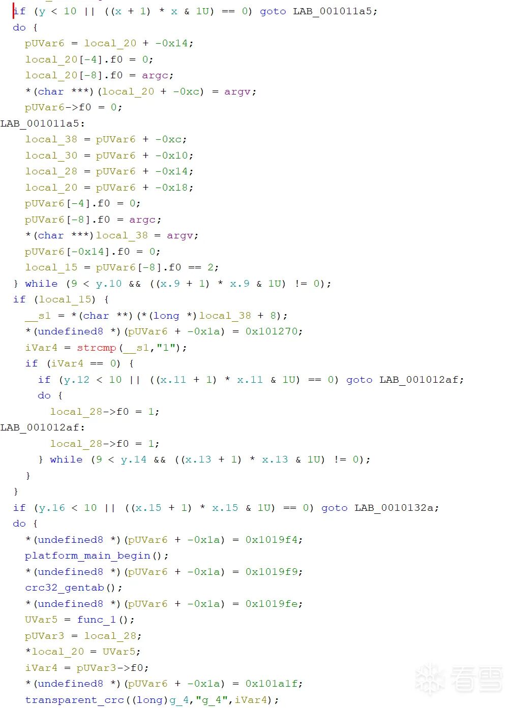 混淆后的复杂汇编代码截图