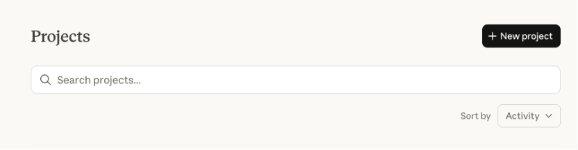 Projects管理界面截图
