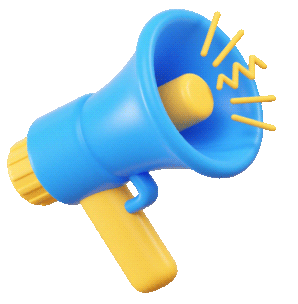 卡通风格扩音器,表示呼吁与分享