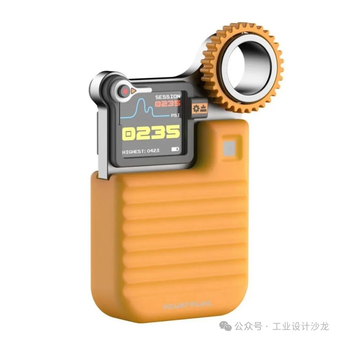 橙色便携式设备带有压力显示