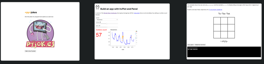 PyScript 应用案例：笑话生成器、数据可视化与井字棋游戏