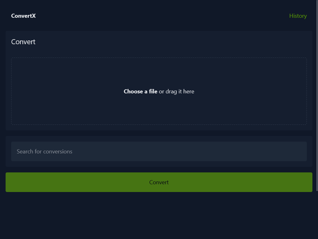 ConvertX主界面文件选择区域