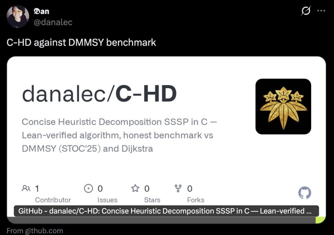 GitHub上的C-HD算法实现仓库截图