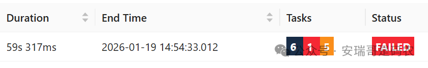 任务失败截图二，运行59秒后失败