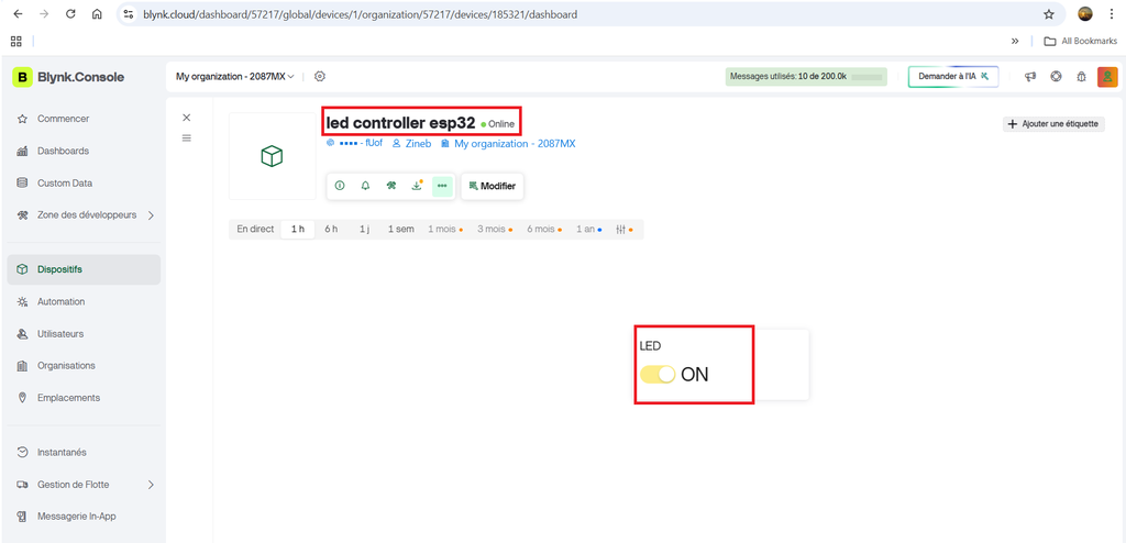 Web Dashboard在线控制LED开关