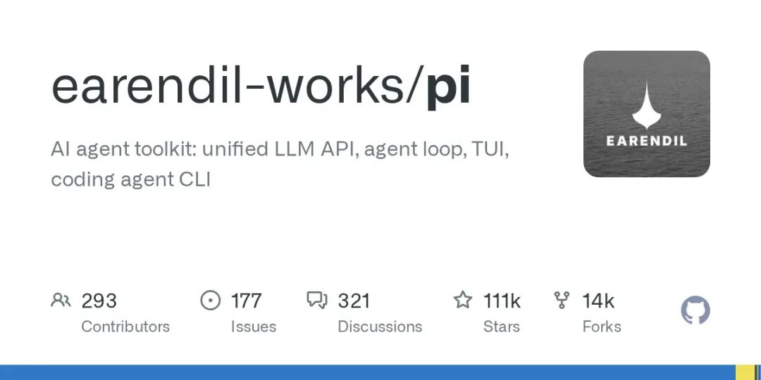 GitHub 仓库 earendil-works/pi 头部信息