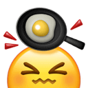 一个头顶煎锅的黄色愤怒表情包