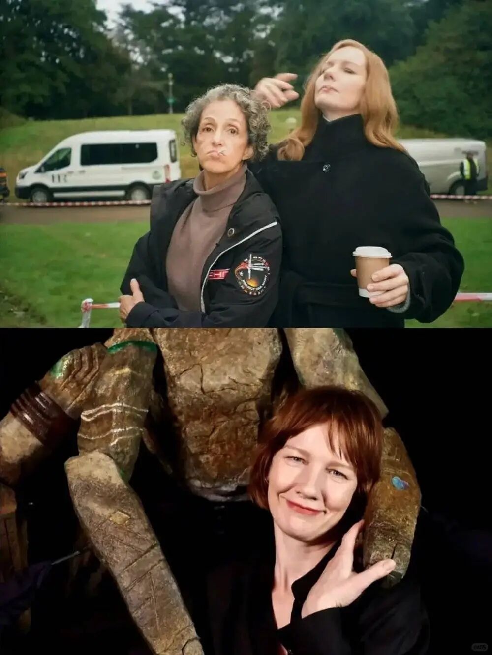 上下拼接的人物合影