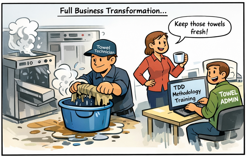 漫画：围绕毛巾系统建立的全业务转型