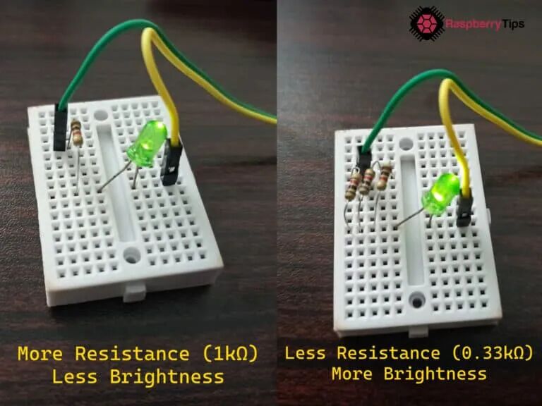 不同阻值电阻对LED亮度的影响对比