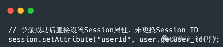 登录后未更换Session ID的代码截图