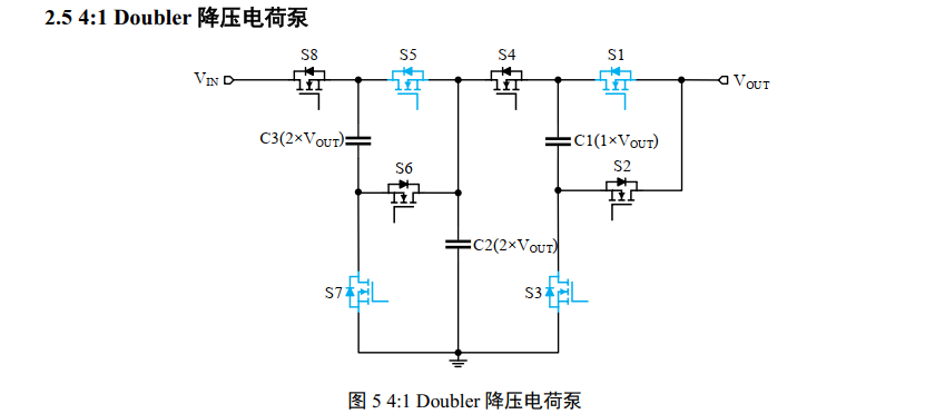 4:1 Doubler降压电荷泵电路原理图