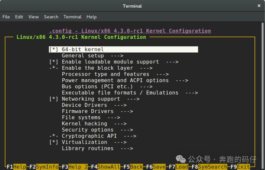 Linux 内核 nconfig 配置界面
