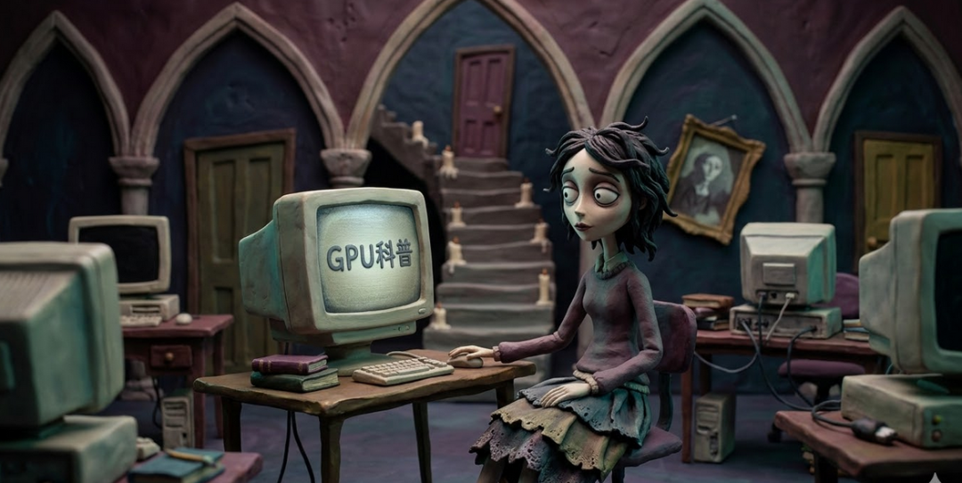 复古科技风格 GPU 科普插画