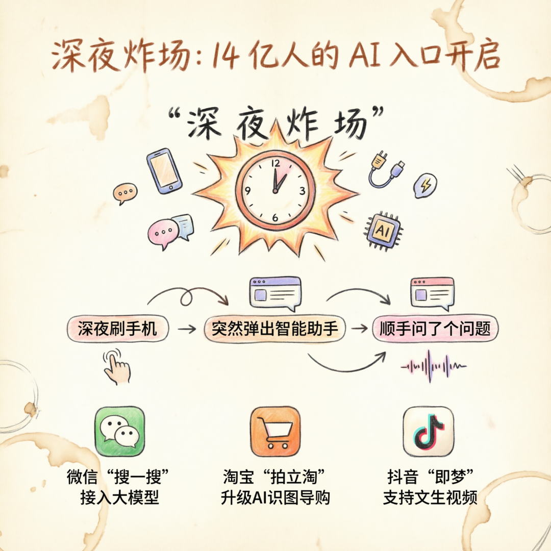 深夜炸场:14亿用户的AI入口开启示意图