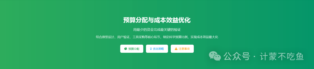 概念阶段预算分配饼图