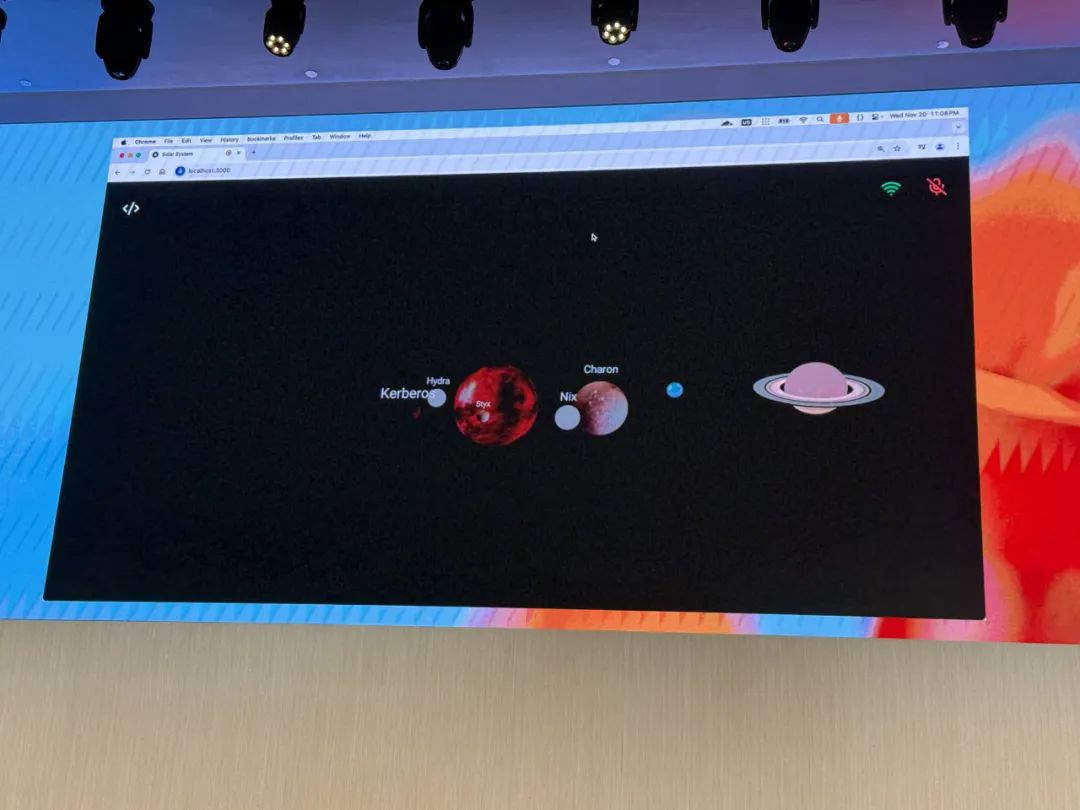 通过语音实时操控太阳系天体模型的界面