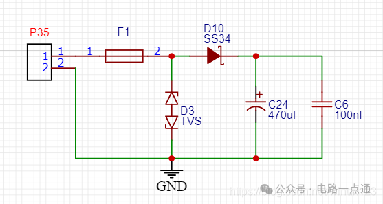 电源输入保护电路原理图