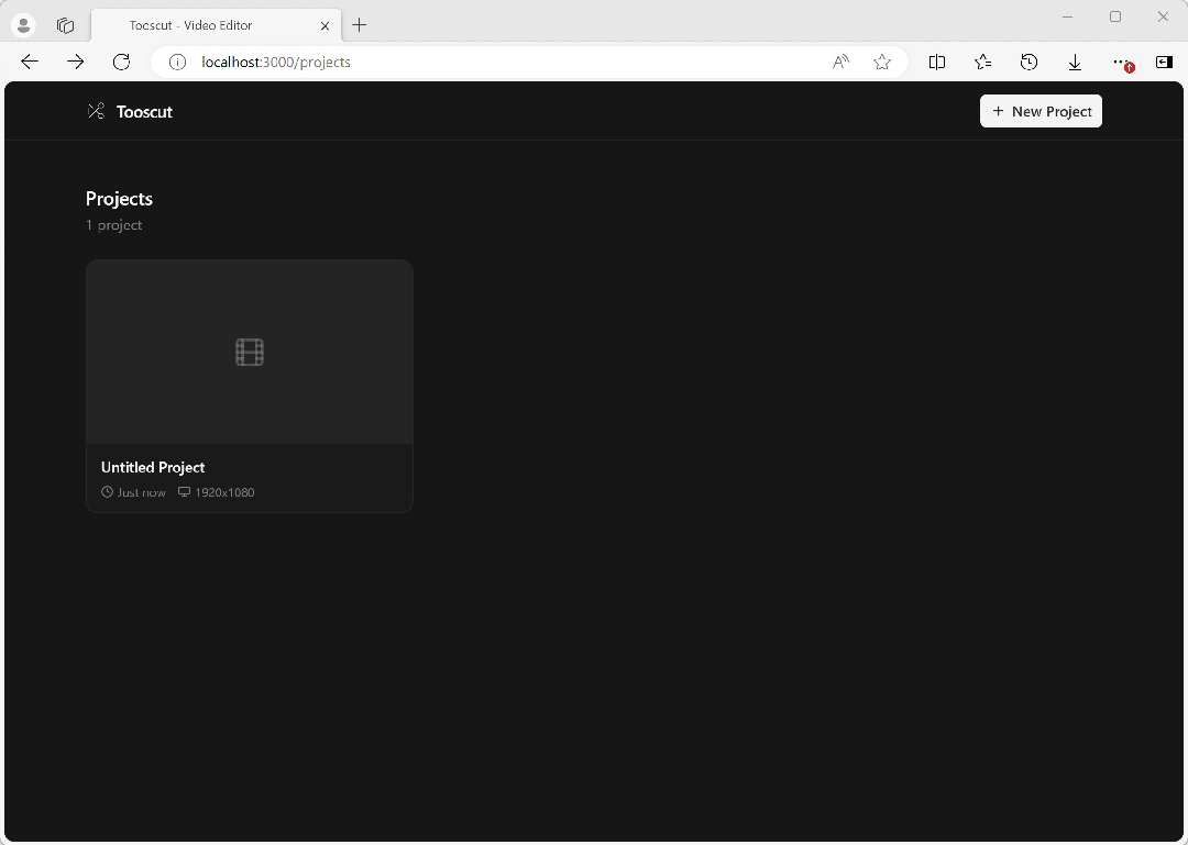 Tooscut编辑器项目列表、媒体库及视频播放效果展示