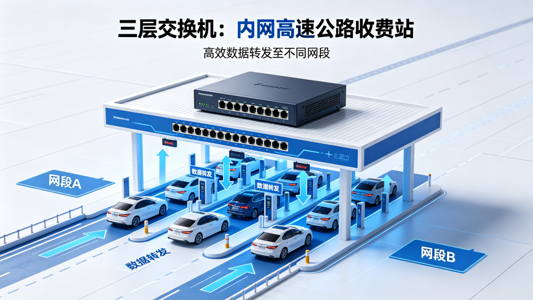 三层交换机如内网收费站高效转发至不同网段