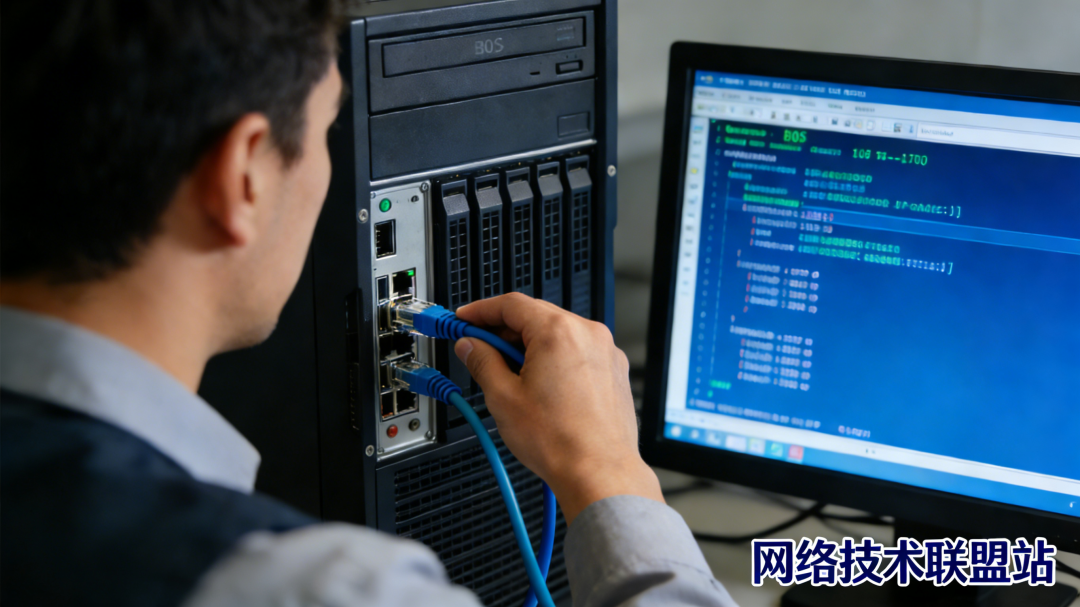 连接服务器网线并查看命令行