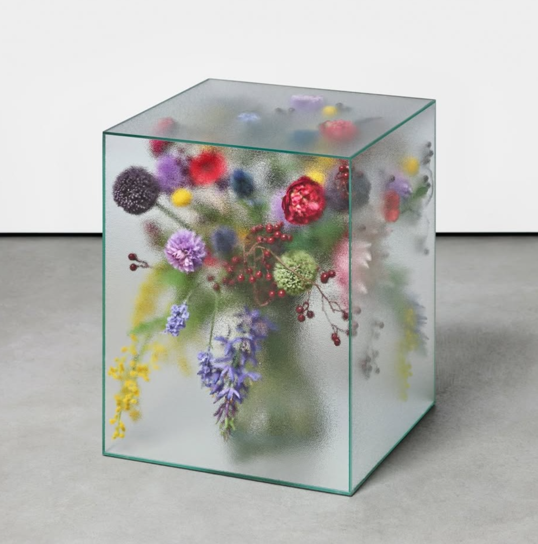 磨砂玻璃封装花卉